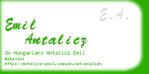 emil antalicz business card